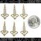 Antiqued Brass Long Delicate Filigree Two Ring Connectors - Set of Six - AB-2C59
